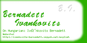 bernadett ivankovits business card